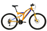 Велосипед Stark'24 Jumper FS 27.1 D оранжевый/голубой, синий 18"