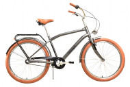 Велосипед Stark'24 Comfort Man 3speed темно-серый матовый металлик/черный/коричневый 20"