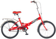 Велосипед NOVATRACK 20" складной, FS30, красный, тормоз 1 руч и нож,AL обода,усилен, б #085482
