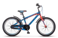 Велосипед 20" Stels Pilot 250 Gent V010 Тёмно-синий/неоновый-красный AL-рама 1-ск
