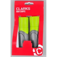 Ручки на руль для велосипеда CLARK`S С44 резиновые 125мм эргоном. 2-х комп. серо-зеленые 3-124