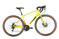 Велосипед Stark'24 Gravel 700.3 D лимонный матовый/оранжевый, зеленый 18"