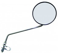 Зеркало 5-270908 вело/скутер/мопед антиблик. плосокое круглое D=105мм кольц. крепление (60) серебр.