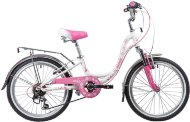 Велосипед NOVATRACK 20", BUTTERFLY, белый-розовый, алюминиевая рам,6-скор, TY21/RS35/SG-6SI, V-brake