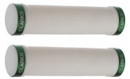 Ручки .CLO201 на руль 3-227 резиновые 130мм с 2 фиксат. бело-зеленые анодир. CLARKS